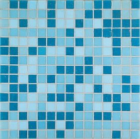 M1 BLU MIX Mosaico in Pasta di Vetro a Tessere BASE